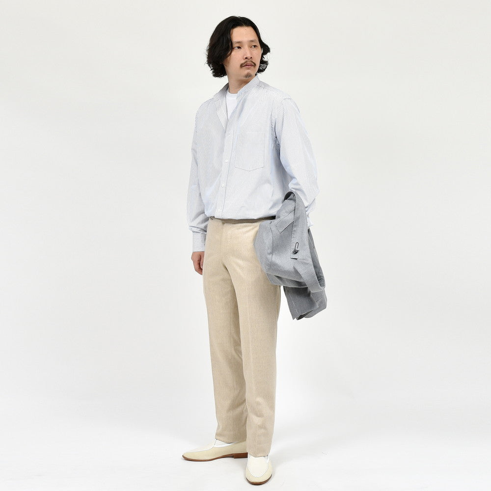 garoh ガロウ garoh shirts02 コットン ブロード バンドカラーシャツ