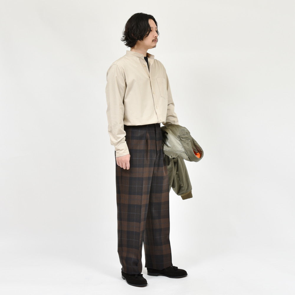 garoh ガロウ garoh shirts02 コットン ブロード バンドカラーシャツ
