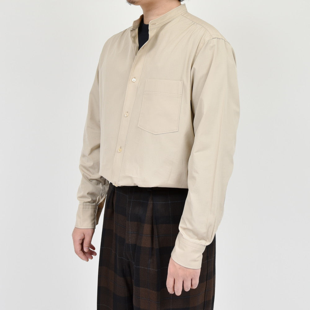 garoh ガロウ garoh shirts02 コットン ブロード バンドカラーシャツ