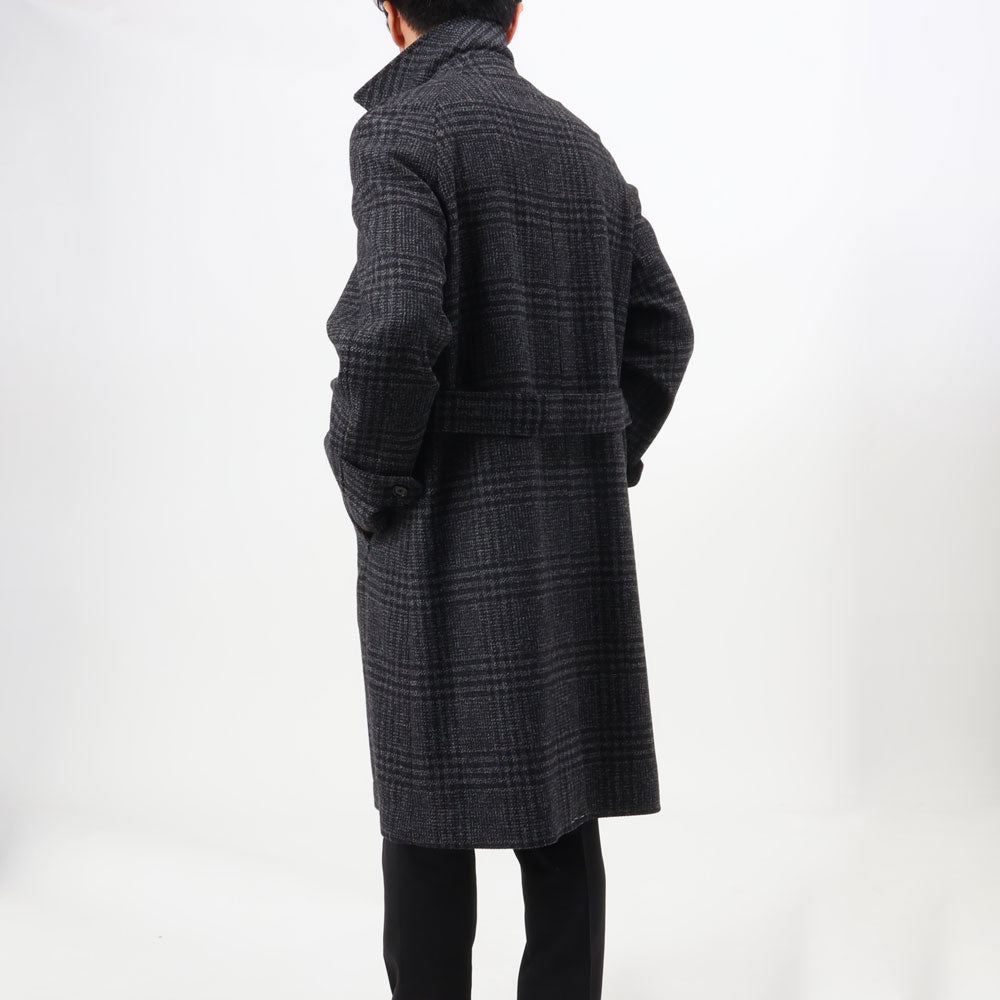 デ・ペトリロ / グレンプレイド ウール&カシミア ベルテッドコート/TW22119/1274