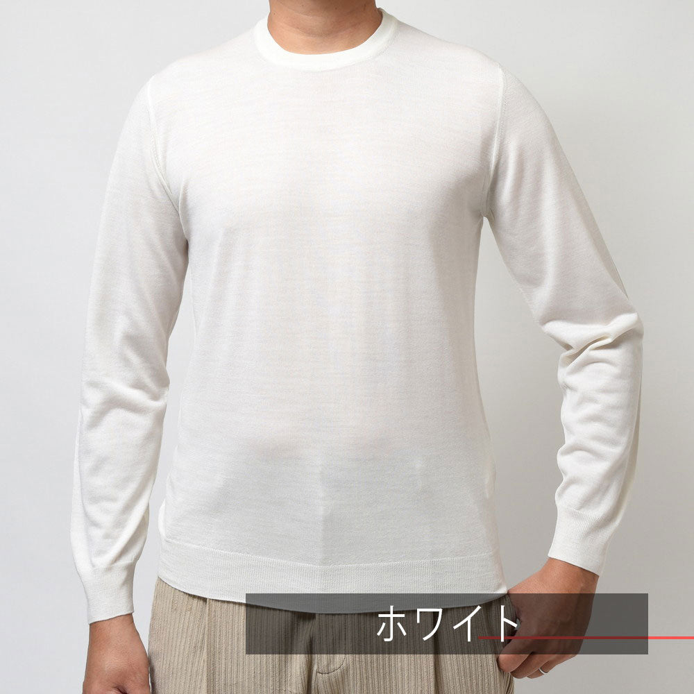 FEDELI(フェデリ) SUPER140'sハイゲージウールクルーネックニット ARG.ML.LANA140