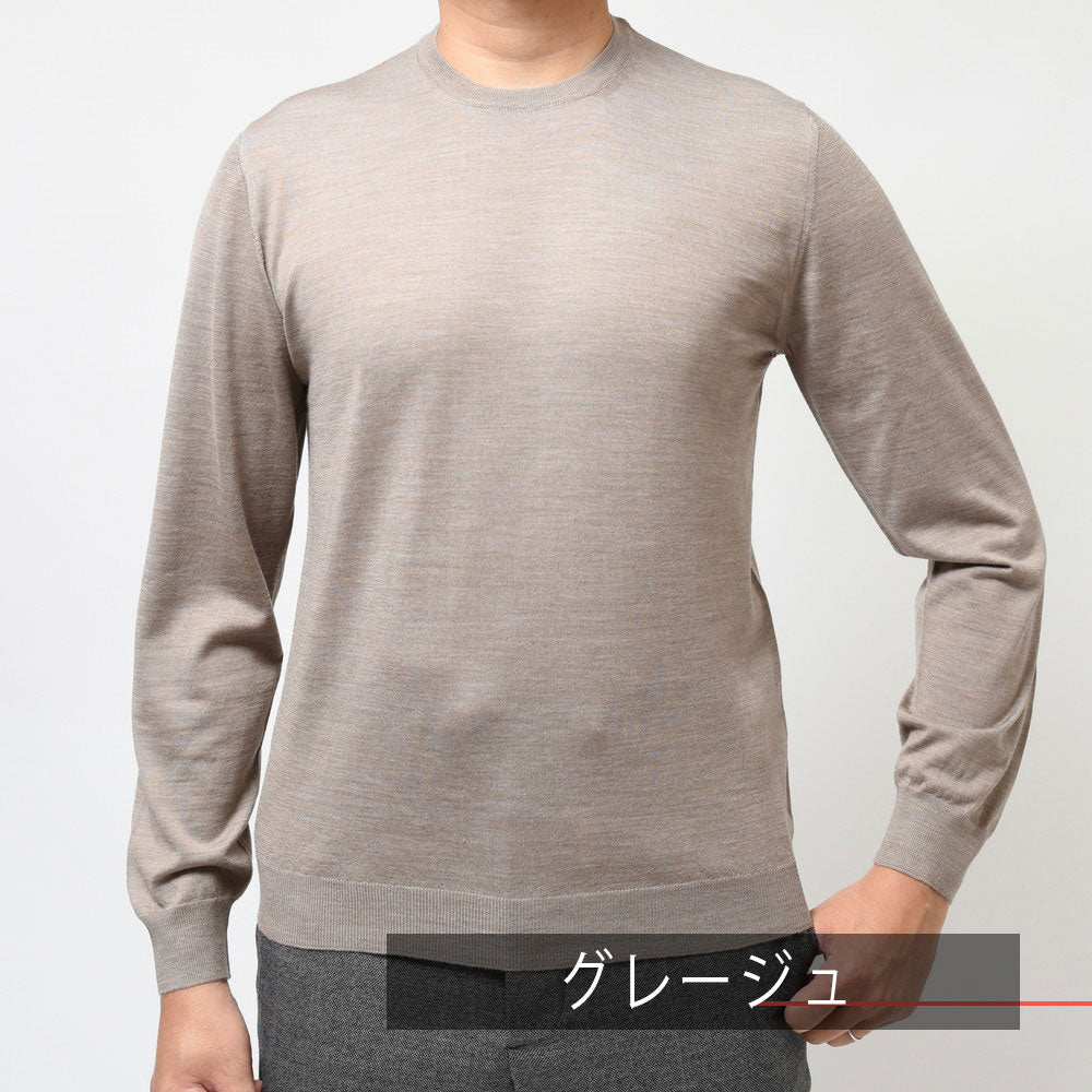 FEDELI(フェデリ) SUPER140'sハイゲージウールクルーネックニット ARG.ML.LANA140
