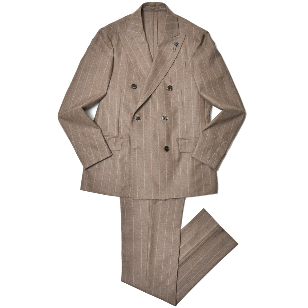 LARDINI(ラルディーニ) ADVANCEアドヴァンス カシミアサキソニーチョークストライプ6B1プリーツダブルスーツ JA6104AQ/IVSF63528