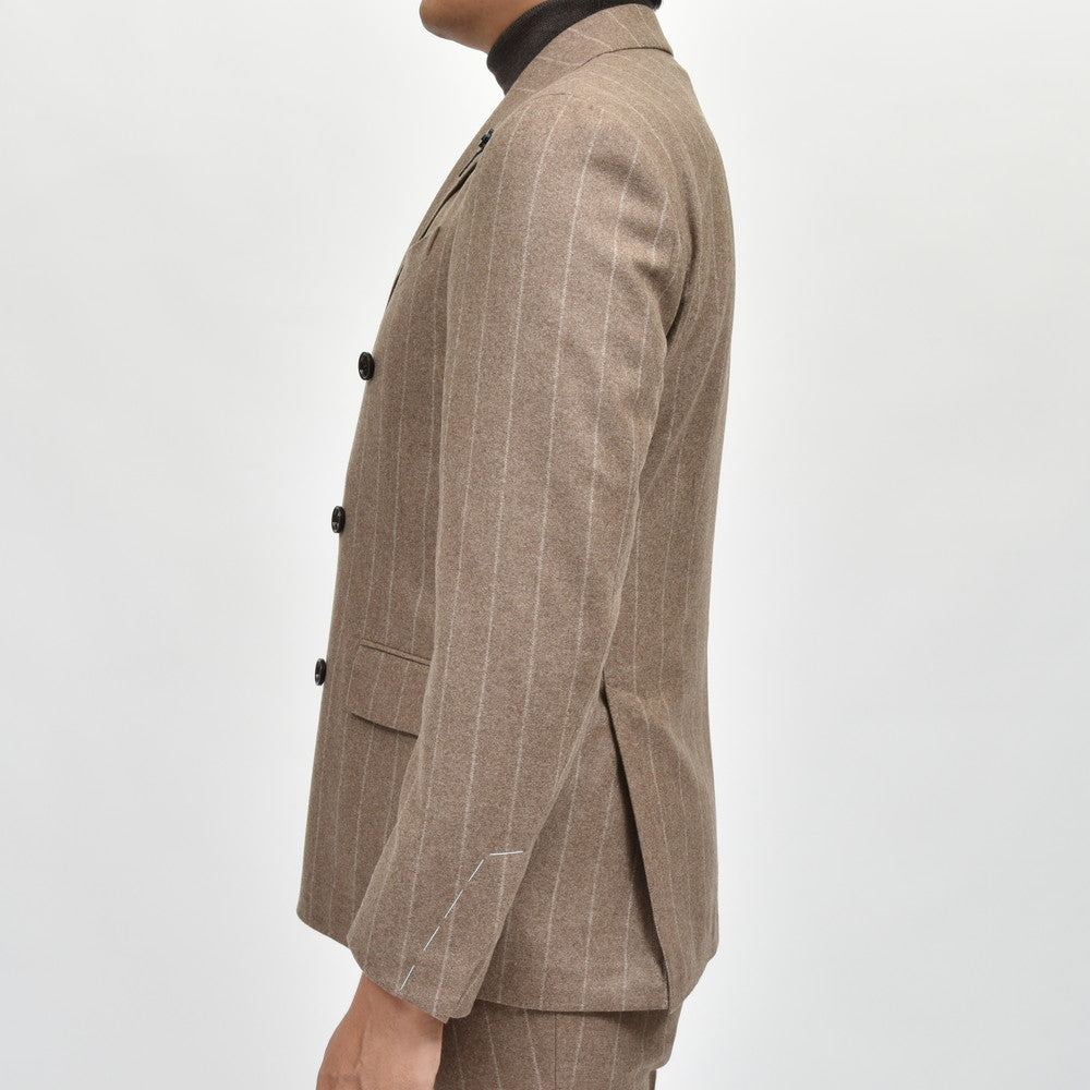 LARDINI(ラルディーニ) ADVANCEアドヴァンス カシミアサキソニーチョークストライプ6B1プリーツダブルスーツ JA6104AQ/IVSF63528
