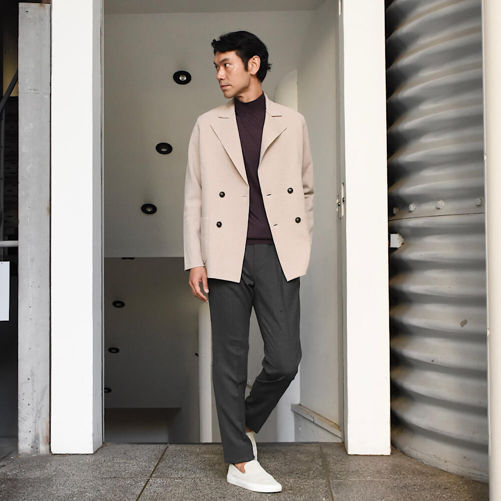 セッテフィーリカシミア / ウール&カシミア 4つボタン ニットジャケット/JACKET DB/MA