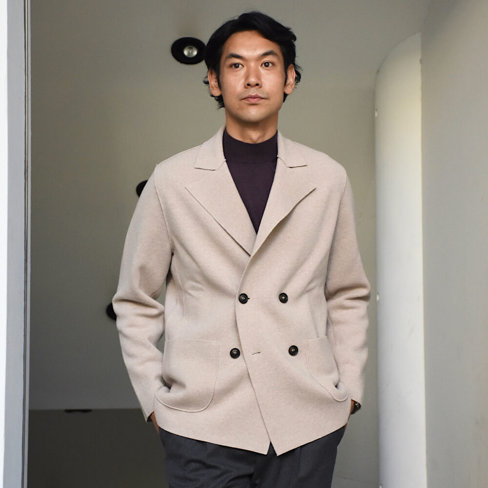 セッテフィーリカシミア / ウール&カシミア 4つボタン ニットジャケット/JACKET DB/MA