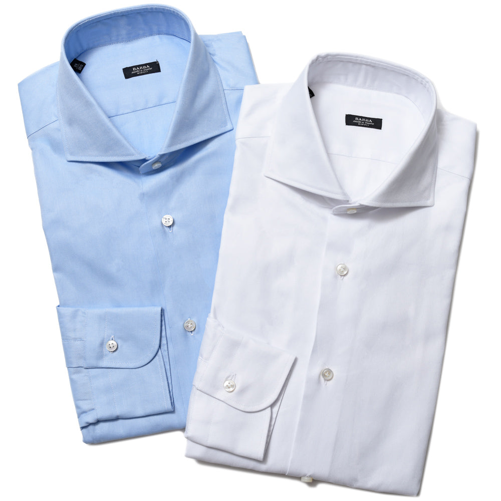 BARBA(バルバ) 406 コットンピンオックスワイドカラーシャツ 489-21455