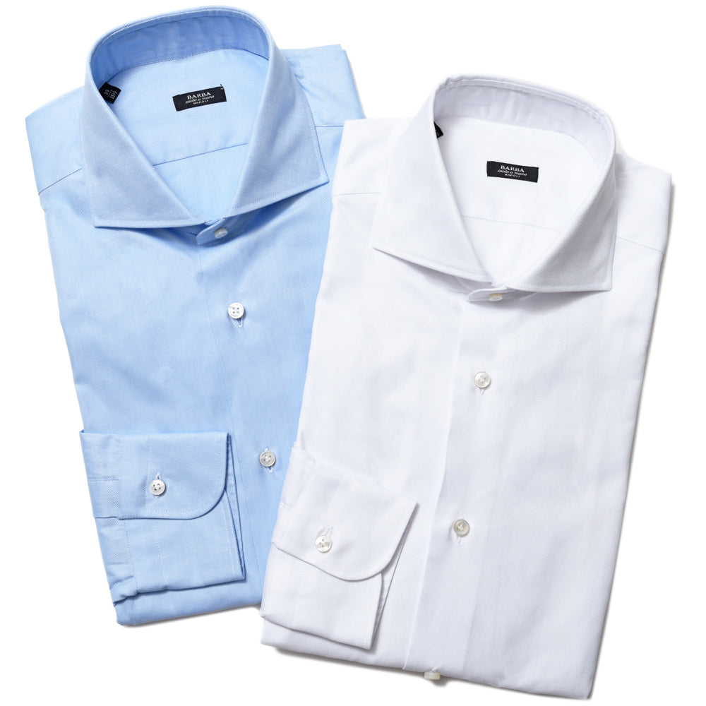 BARBA(バルバ) 406 コットンピンオックスワイドカラーシャツ 489-21455