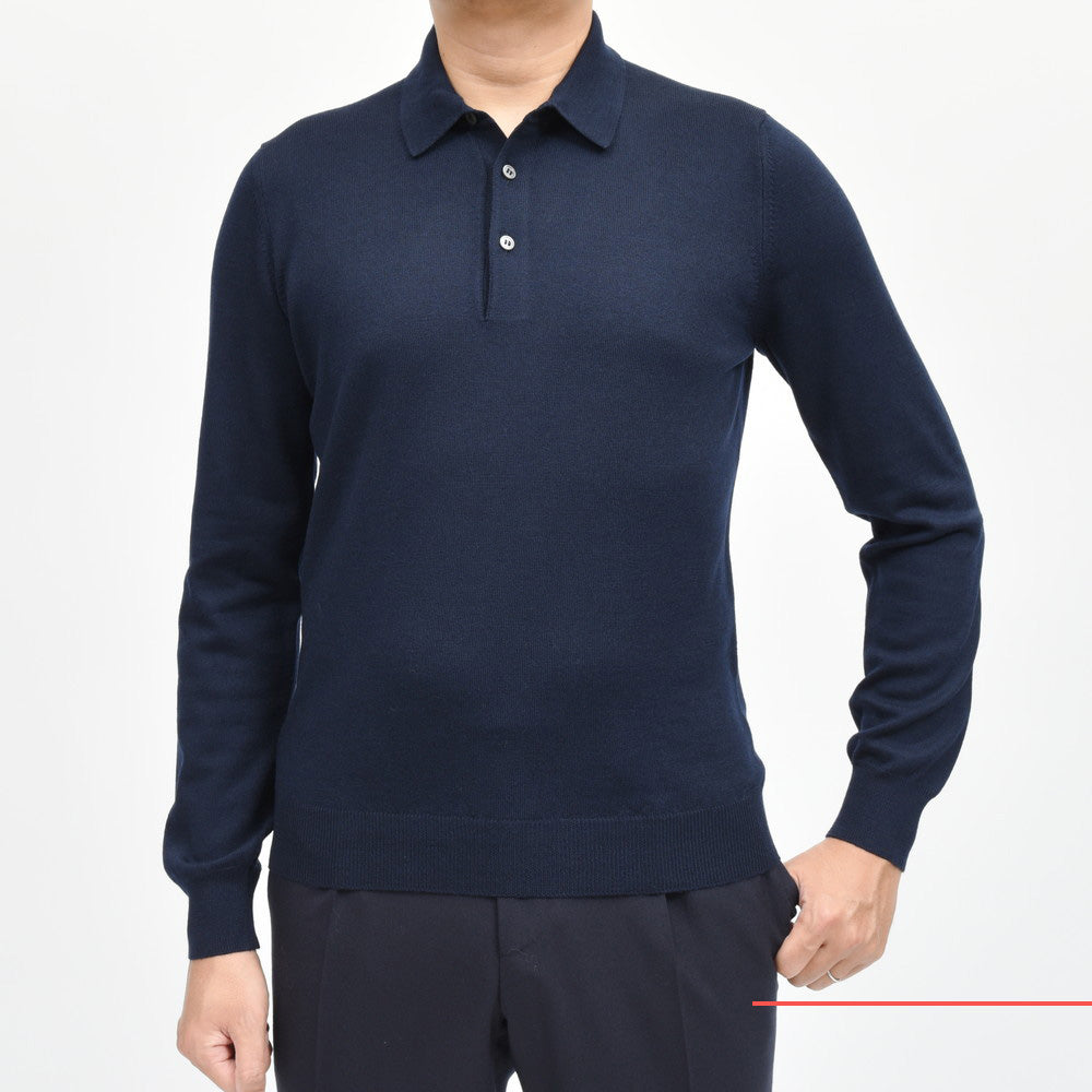 GRAN SASSO(グランサッソ) 12ゲージウールニットポロ 55132/14290