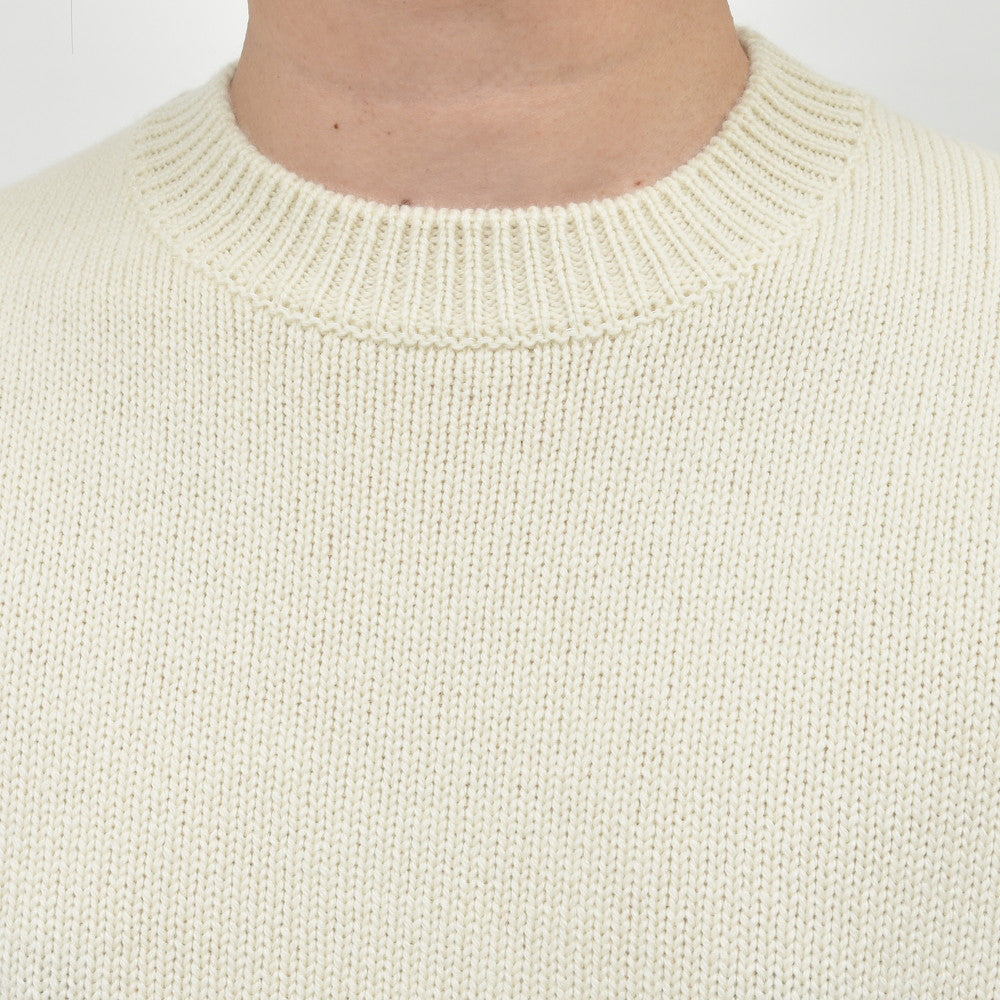 garoh(ガロウ) garoh knit01 ミドルゲージウールクルーネックニット