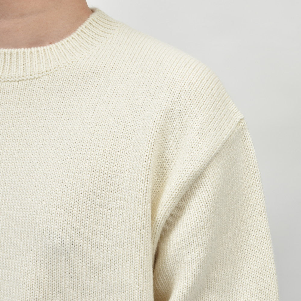 garoh(ガロウ) garoh knit01 ミドルゲージウールクルーネックニット