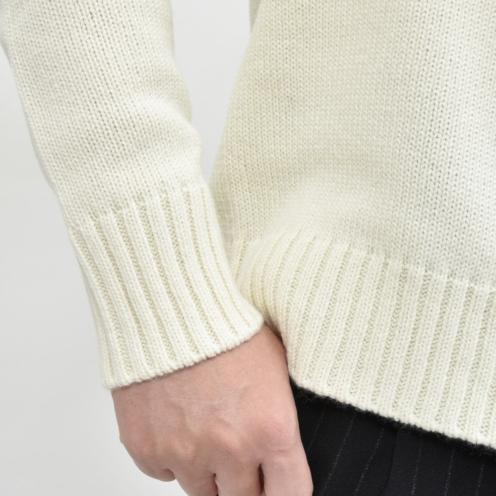garoh(ガロウ) garoh knit01 ミドルゲージウールクルーネックニット