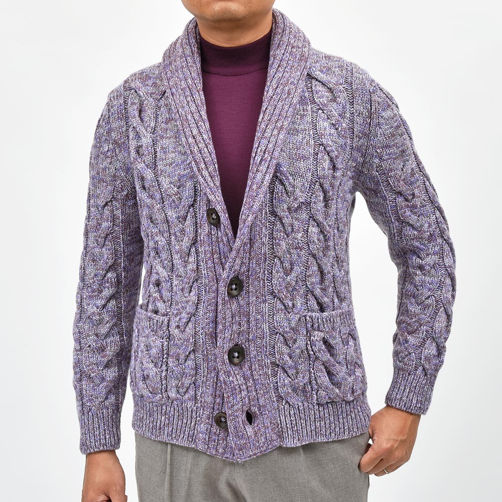 Settefili Cashmere セッテフィーリ カシミア カシミヤ ケーブル ショールカラー ニットカーディガン