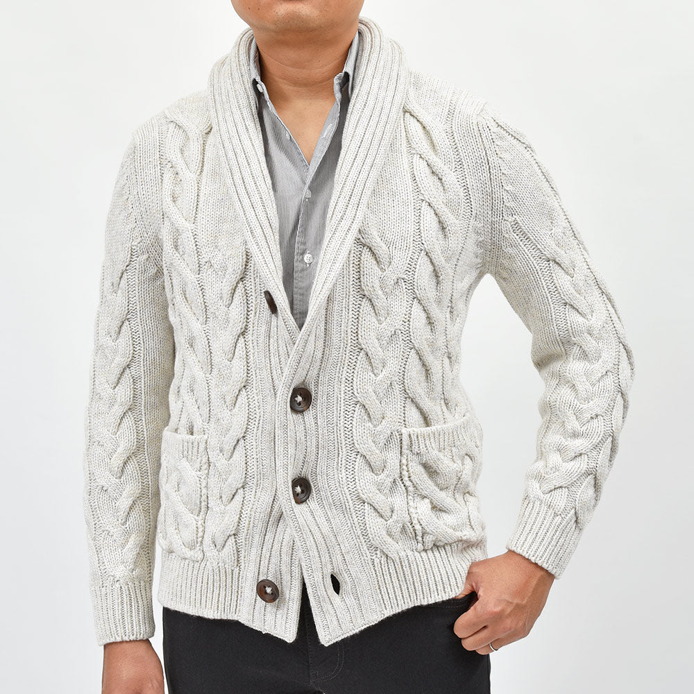 Settefili Cashmere セッテフィーリ カシミア カシミヤ ケーブル ショールカラー ニットカーディガン