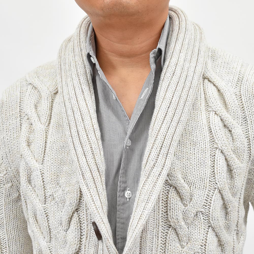 Settefili Cashmere セッテフィーリ カシミア カシミヤ ケーブル ショールカラー ニットカーディガン