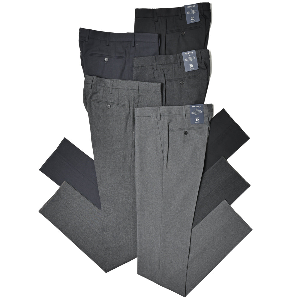 INCOTEX(インコテックス) SLIM FIT ウォッシャブルテクノフランネルテーパードパンツ 1TS035-4536B/21529