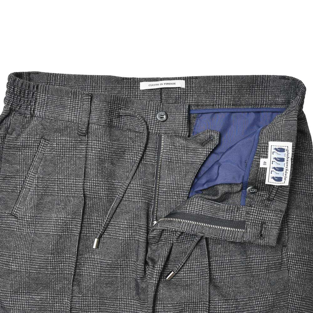 giab's ARCHIVIO(ジャブス アルキヴィオ) guji golf別注MASACCIOマサッチョ グレンチェックジャージーテーパードシャーリングパンツ MASACCIOLF/1-A57