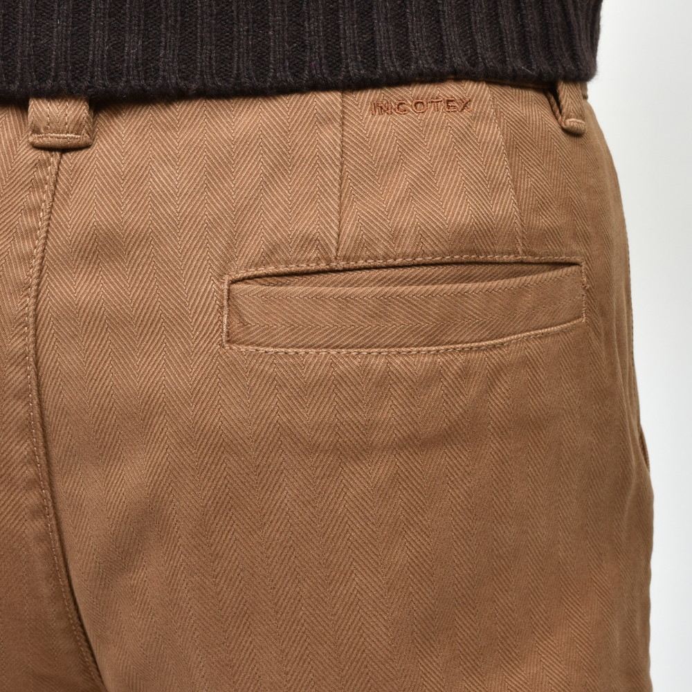 INCOTEX SLACKS(インコテックス スラックス) CARROTO FIT コットンヘリンボーンキャロットテーパードクロップドパンツ 10S198-20210/21503
