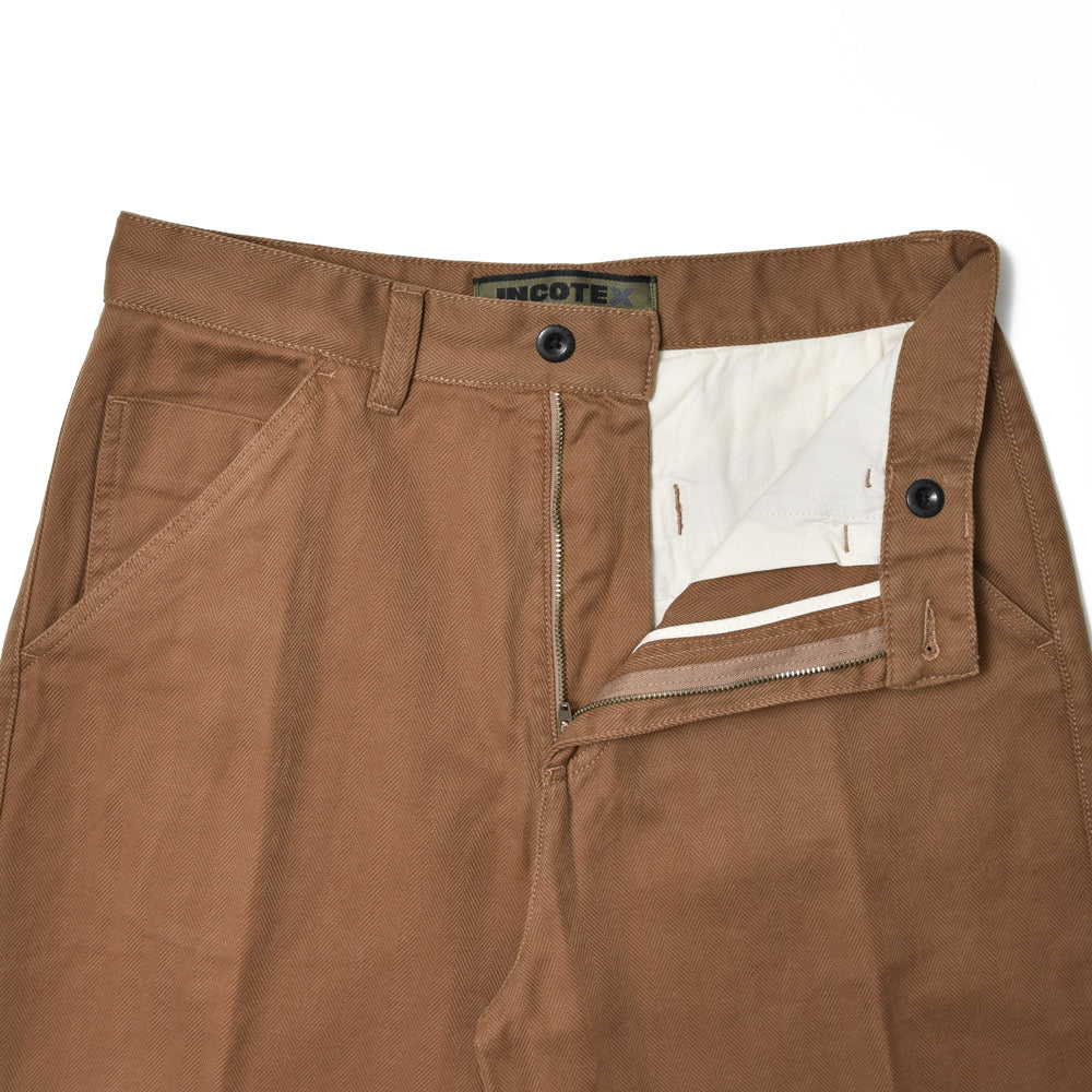 INCOTEX SLACKS(インコテックス スラックス) CARROTO FIT コットンヘリンボーンキャロットテーパードクロップドパンツ 10S198-20210/21503