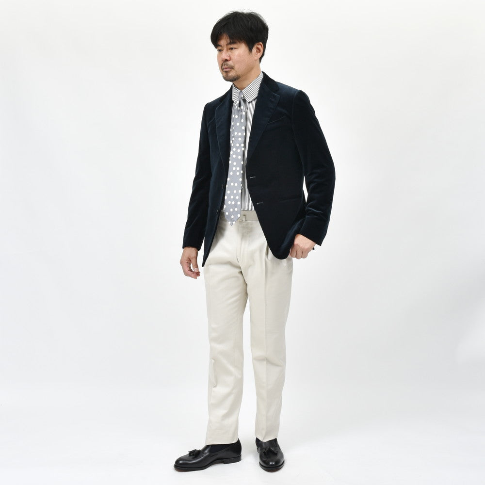 garoh(ガロウ) dress shirts01 コットンブロードストライプラウンドタブカラーシャツ