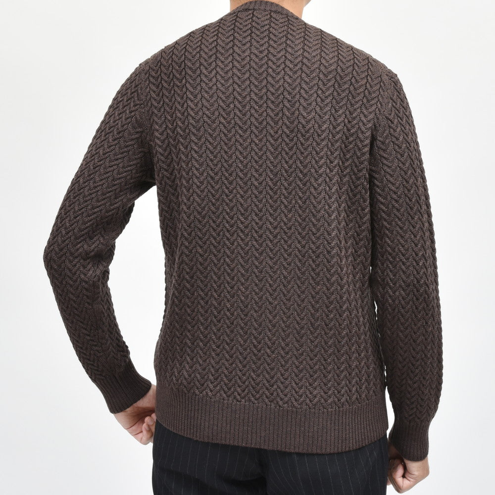 ZANONE(ザノーネ) ミドルゲージウールケーブルクルーネックニット GIRO/SLIM FIT/810104/ZN228/25407