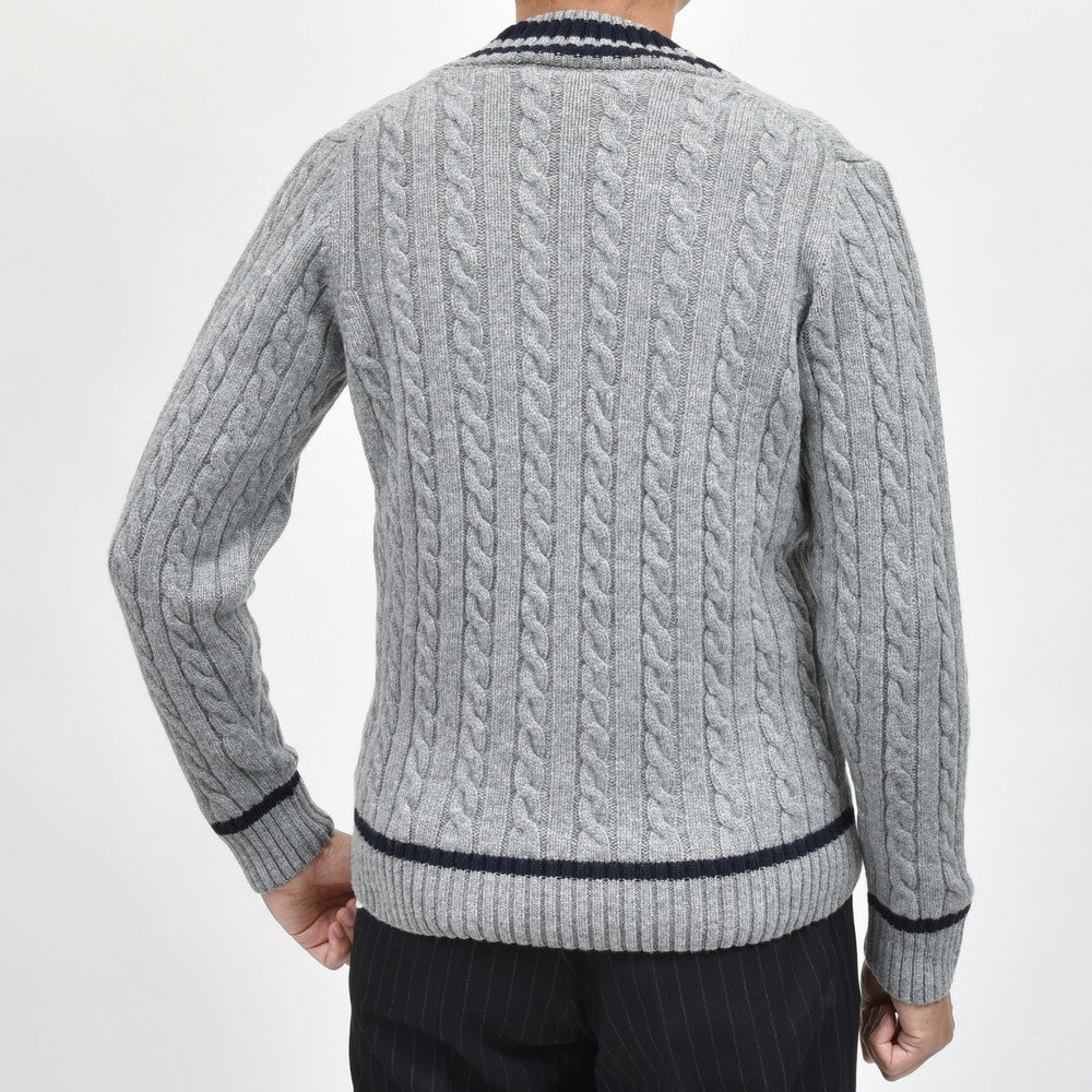 ZANONE(ザノーネ) ミドルゲージウールケーブルVネックチルデンニット V/SLIM FIT/810123/ZN251/25443