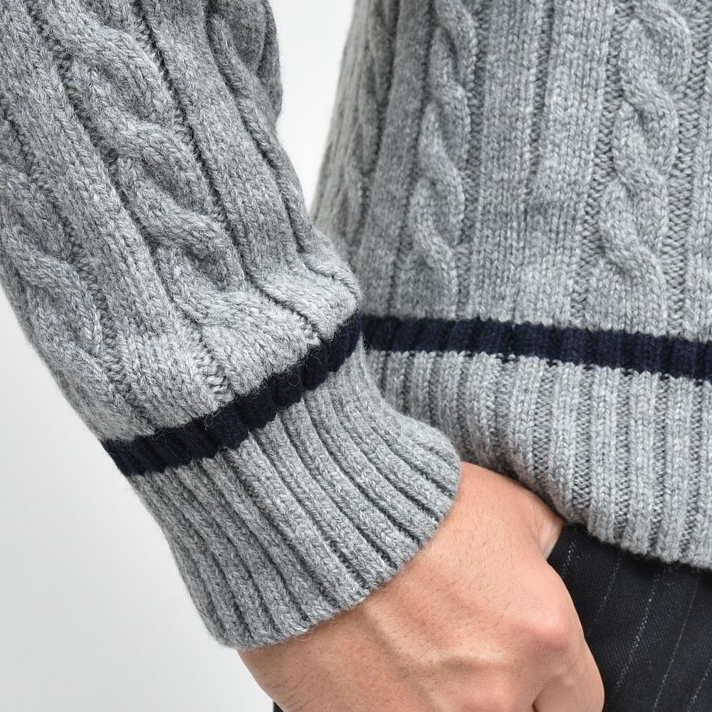 ZANONE(ザノーネ) ミドルゲージウールケーブルVネックチルデンニット V/SLIM FIT/810123/ZN251/25443