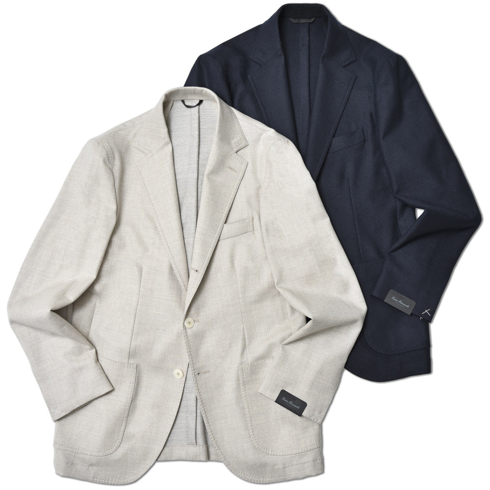 Errico Formicola エリコ フォルミコラ ANDREA Loro Piana JERSELY ウール ストレッチ サキソニー シングル3Bジャケット