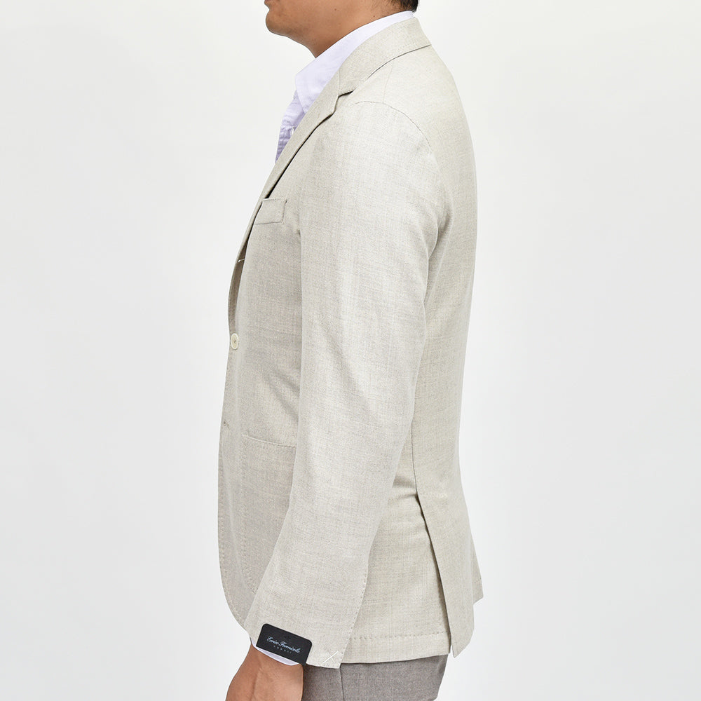Errico Formicola エリコ フォルミコラ ANDREA Loro Piana JERSELY ウール ストレッチ サキソニー シングル3Bジャケット