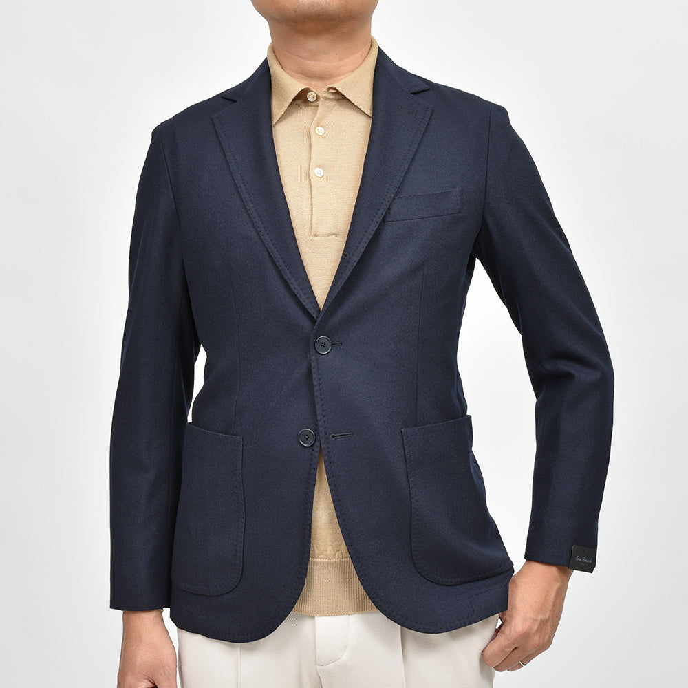 Errico Formicola エリコ フォルミコラ ANDREA Loro Piana JERSELY ウール ストレッチ サキソニー シングル3Bジャケット