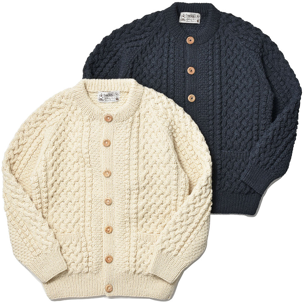 INVERALLAN インバーアラン 4A GOLFER CARDIGAN アランニット ノーカラー カーディガン