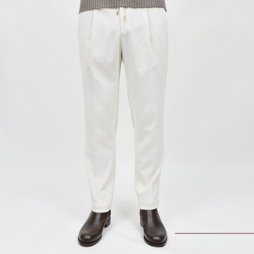 BRIGLIA1949(ブリリア1949) WIMBLEDONウィンブルドン ストレッチポリエステルコーデュロイ1プリーツテーパードシャーリングパンツ WIMBS158