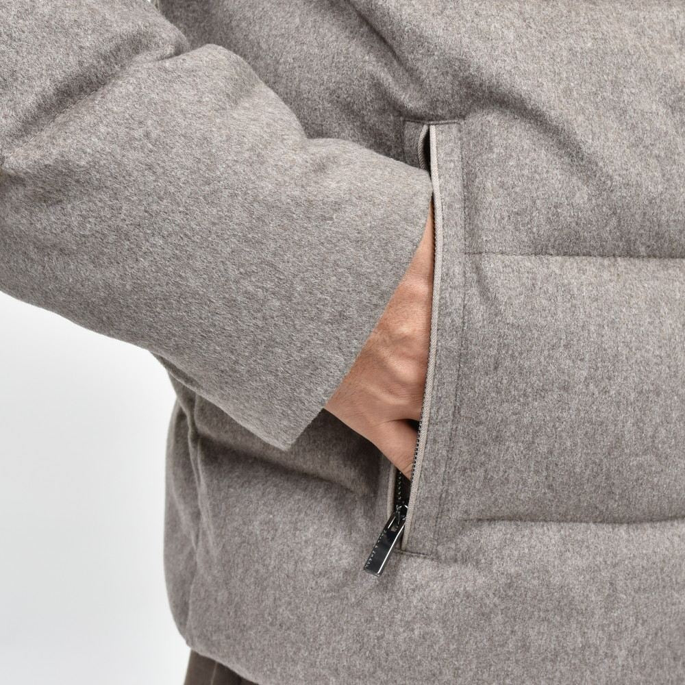 PAUL & SHARK(ポール アンド シャーク) Loro Piana Green Storm System ウォータープルーフカシミアフランネルダウンフーディージャケット