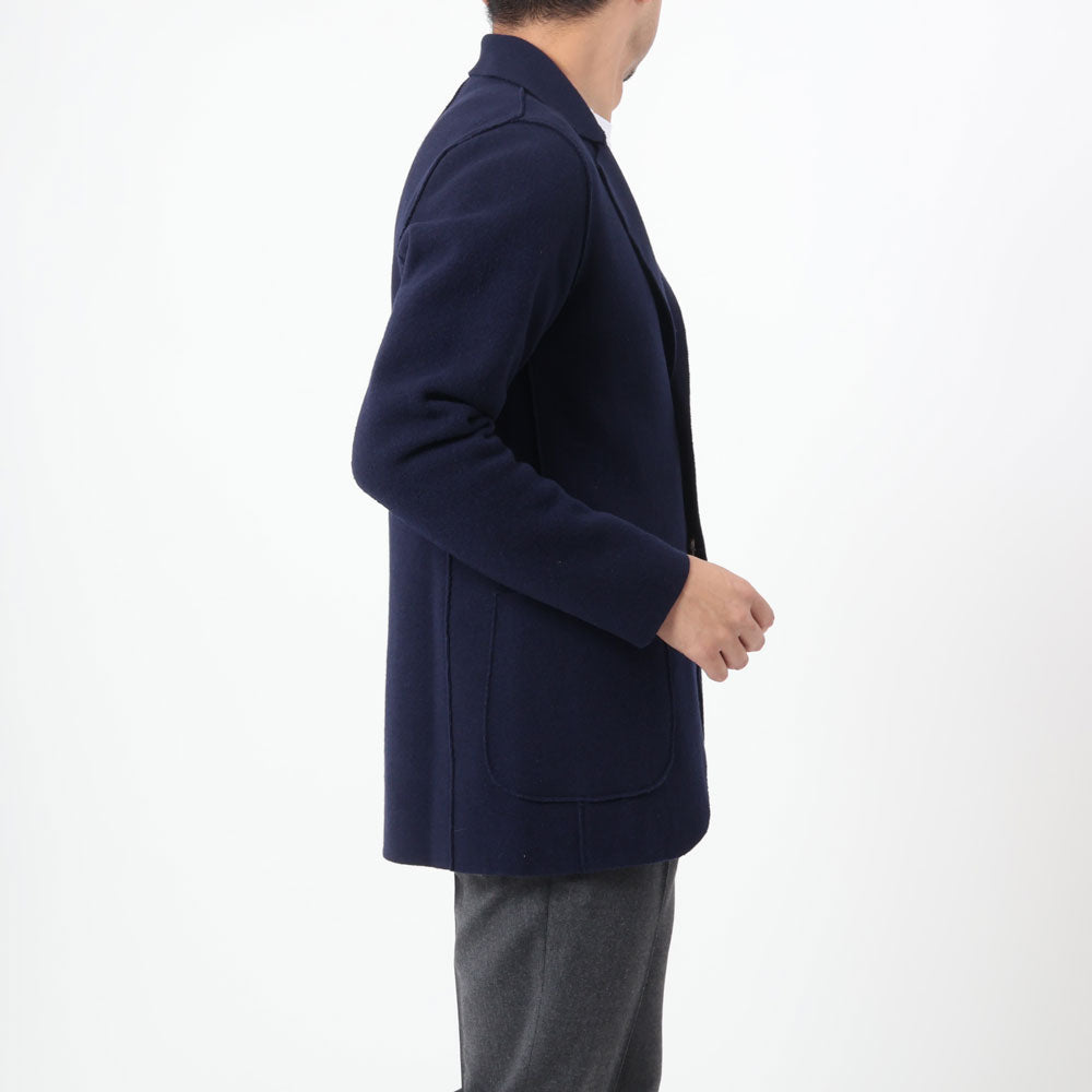 セッテフィーリカシミア / ウール&カシミア 2つボタン ニットジャケット/JACKET SB/MA/ネイビー