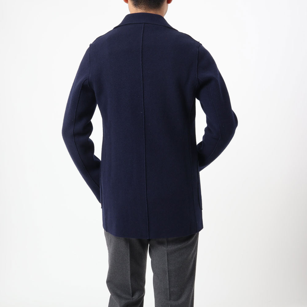 セッテフィーリカシミア / ウール&カシミア 2つボタン ニットジャケット/JACKET SB/MA/ネイビー