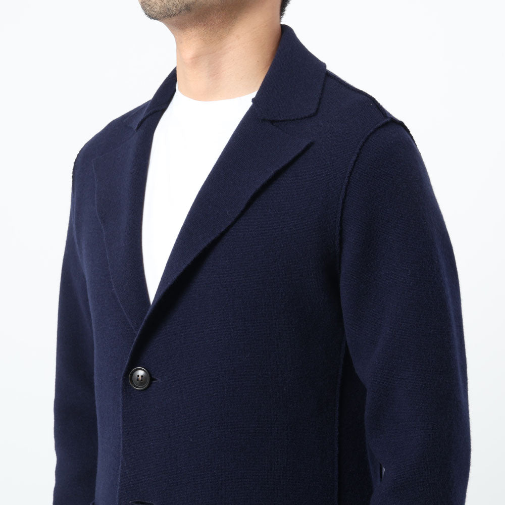 セッテフィーリカシミア / ウール&カシミア 2つボタン ニットジャケット/JACKET SB/MA/ネイビー