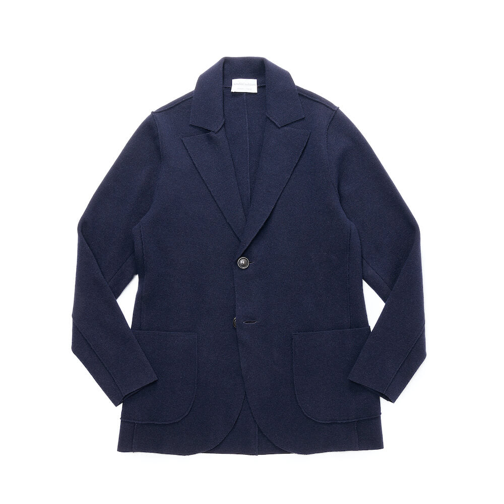 セッテフィーリカシミア / ウール&カシミア 2つボタン ニットジャケット/JACKET SB/MA/ネイビー