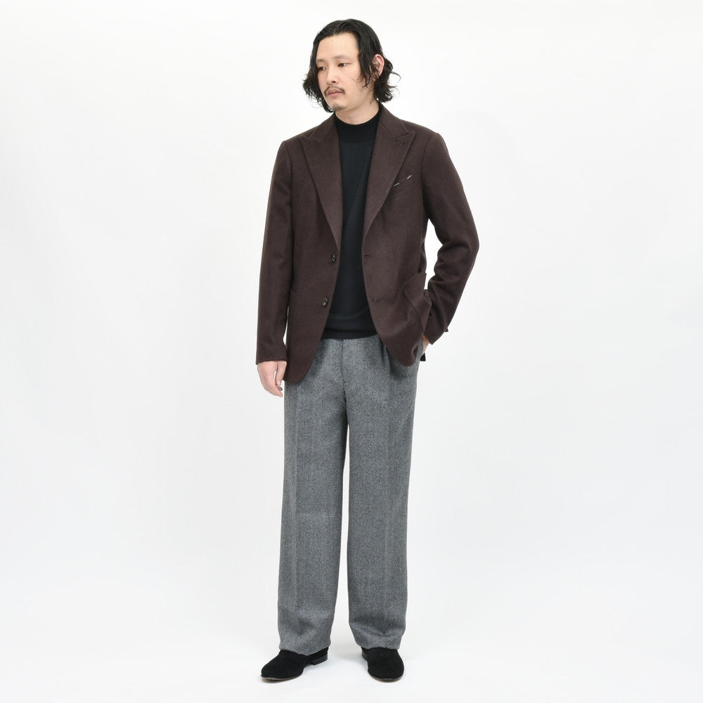 garoh ガロウ jacket04 カシミア サキソニー 2Bジャケット(ピークドラペル)