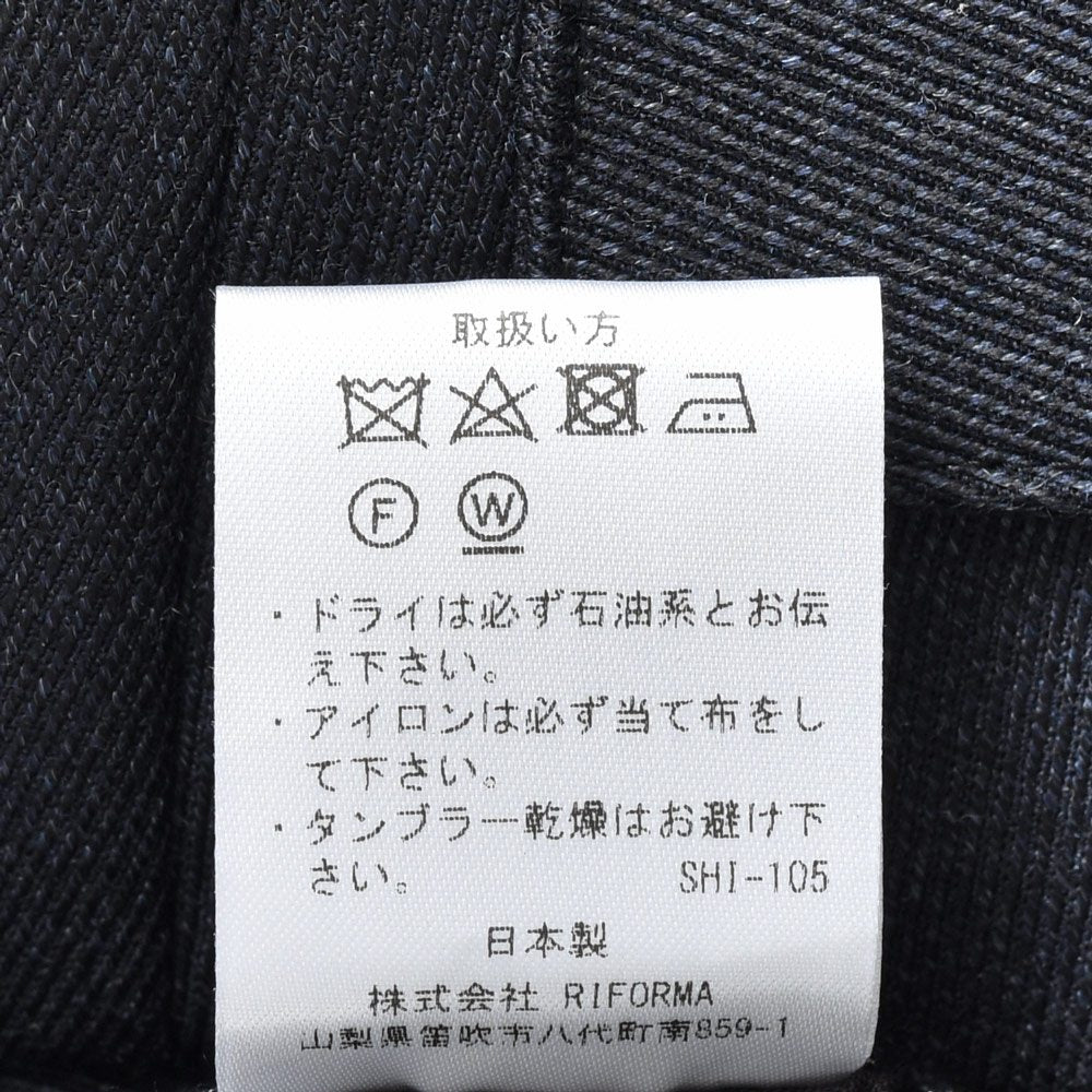 garoh(ガロウ) pants02 ウールカバートクロス2プリーツサイドアジャスターテーパードパンツ