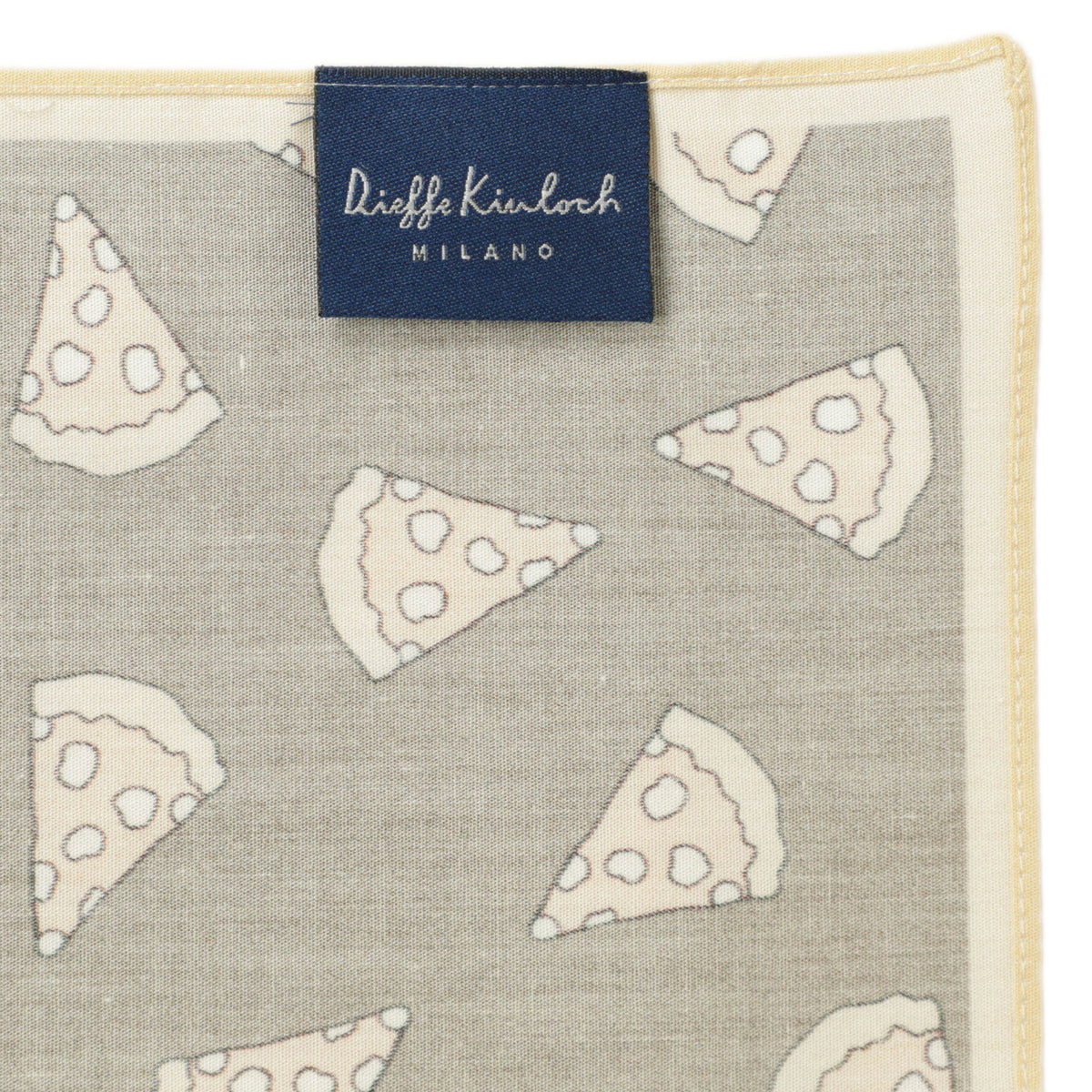 ディエッフェ キンロック / コットン ハンカチ/HANDKERCHIRF チーズピザ CHEESE PIZZA ALL OVER BROWN