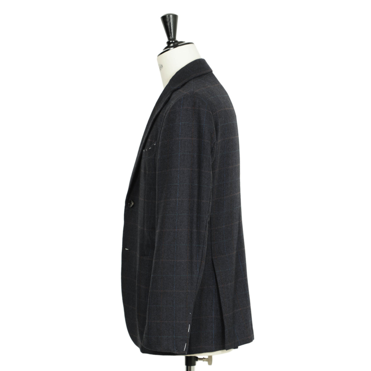 フィンジャック / カシミヤ グアナコ チェック×ヘリンボーン 2Bジャケット/SGCS 23ITXF005 NAVY ネイビー