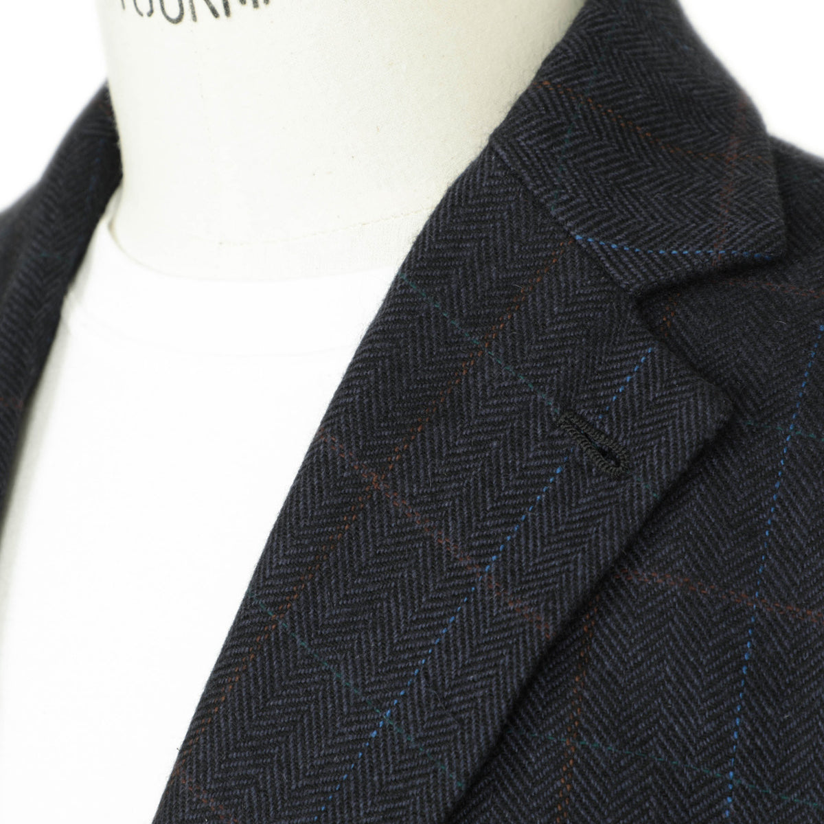 フィンジャック / カシミヤ グアナコ チェック×ヘリンボーン 2Bジャケット/SGCS 23ITXF005 NAVY ネイビー