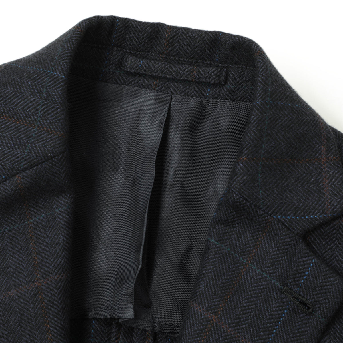 フィンジャック / カシミヤ グアナコ チェック×ヘリンボーン 2Bジャケット/SGCS 23ITXF005 NAVY ネイビー