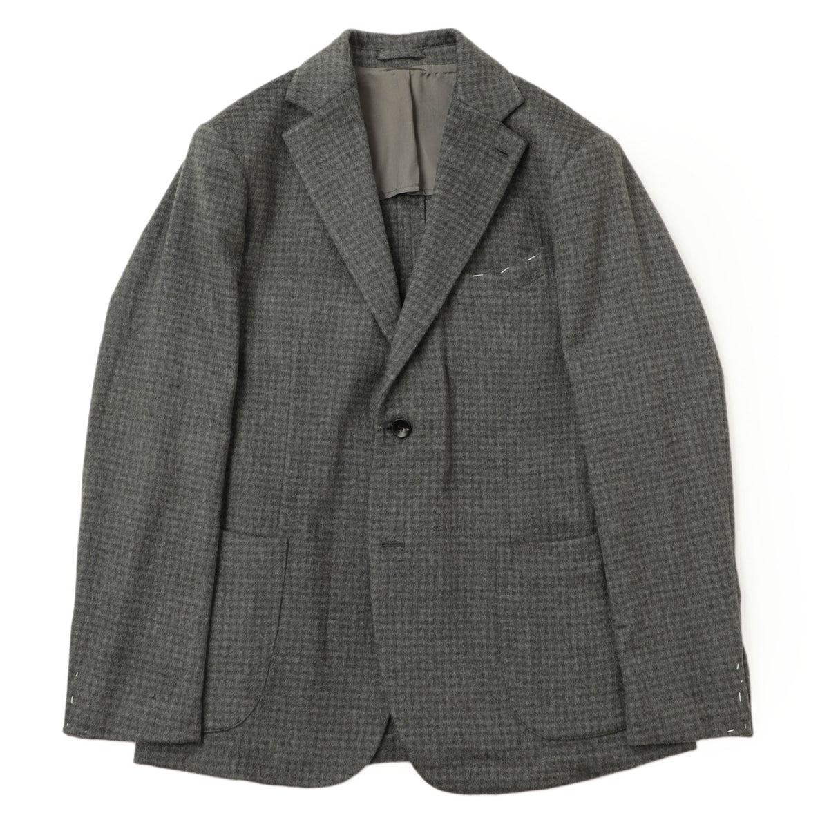 フィンジャック / カシミヤ チェック 2Bジャケット/SGCS 24PTXCRI025 GRAY CHARCOAL グレー