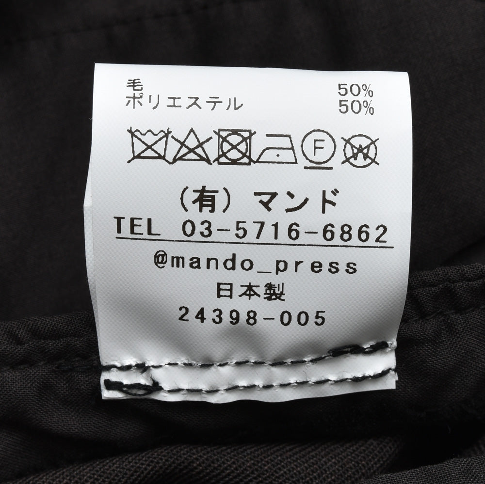 mando(マンド) ガーメントダイウールポリエステル2Pテーパードパンツ 24398-005