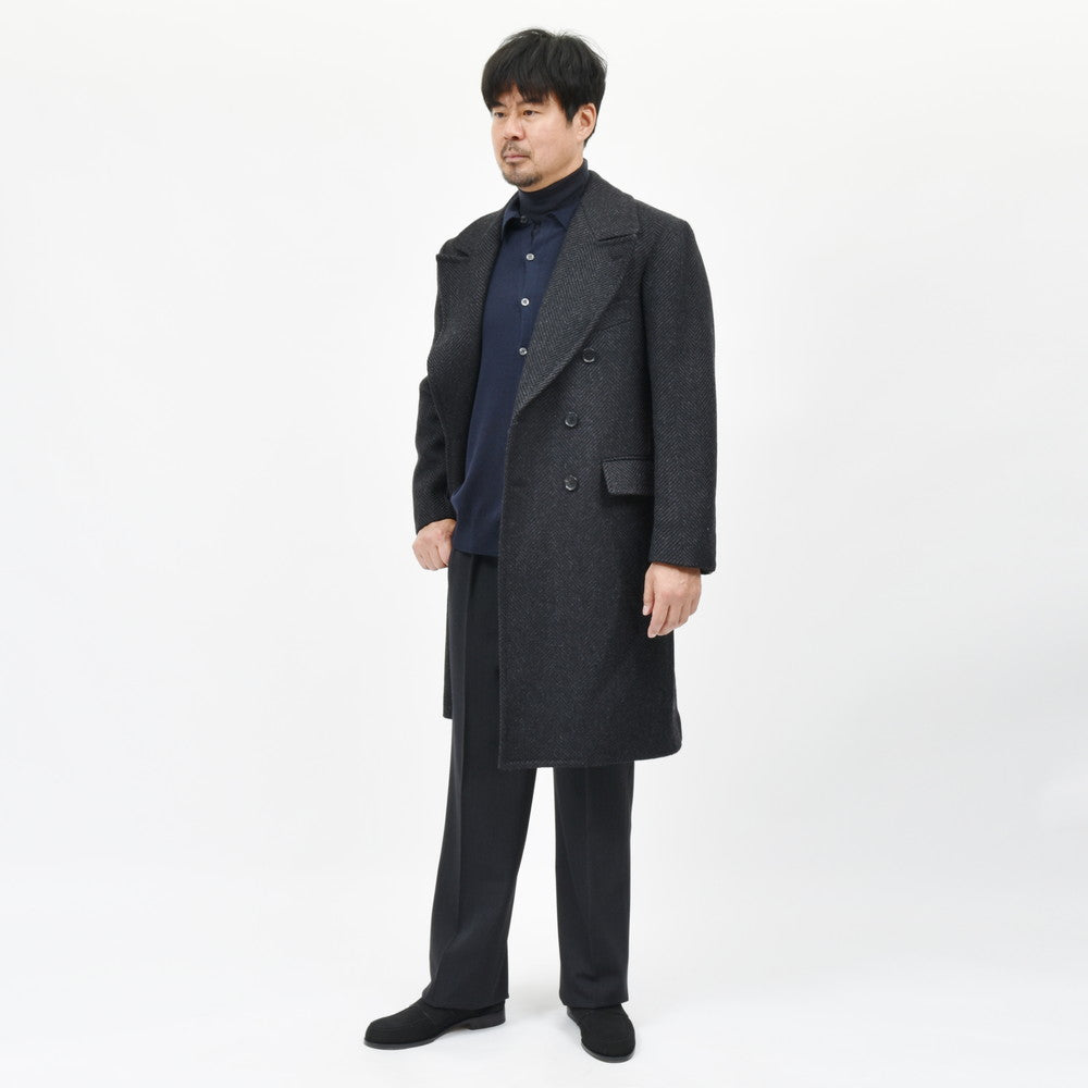 garoh(ガロウ) coat02 ウールライトツィードヘリンボーンアルスターコート
