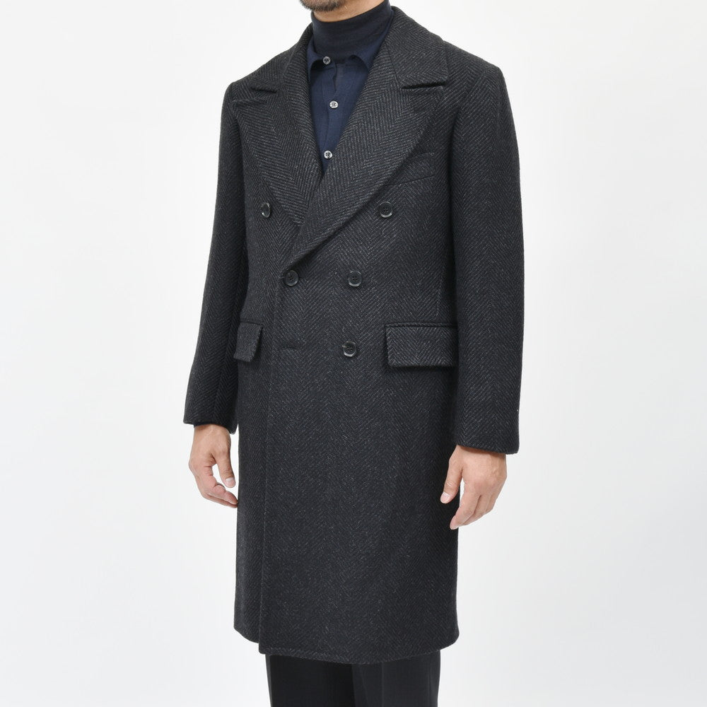 garoh(ガロウ) coat02 ウールライトツィードヘリンボーンアルスターコート