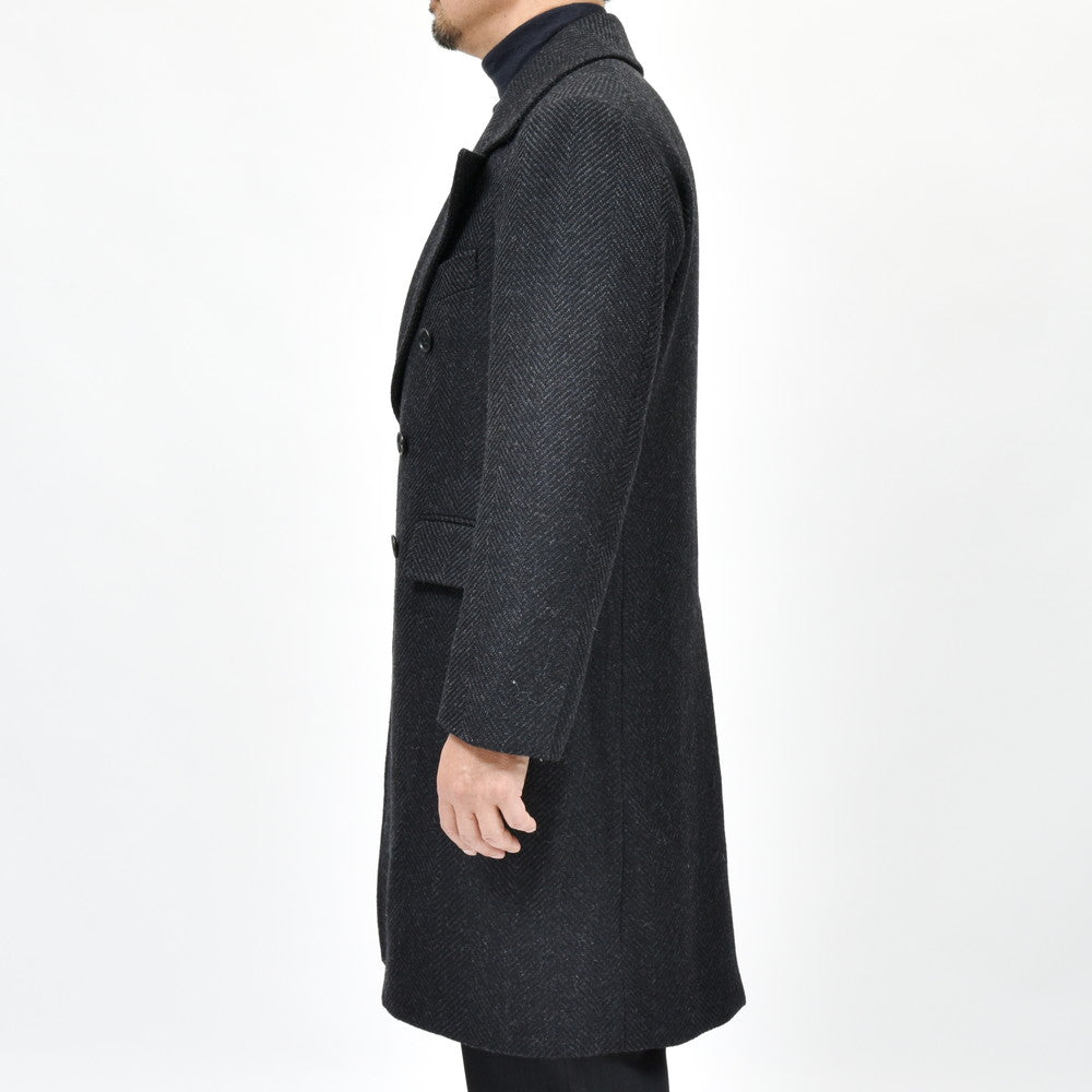 garoh(ガロウ) coat02 ウールライトツィードヘリンボーンアルスターコート