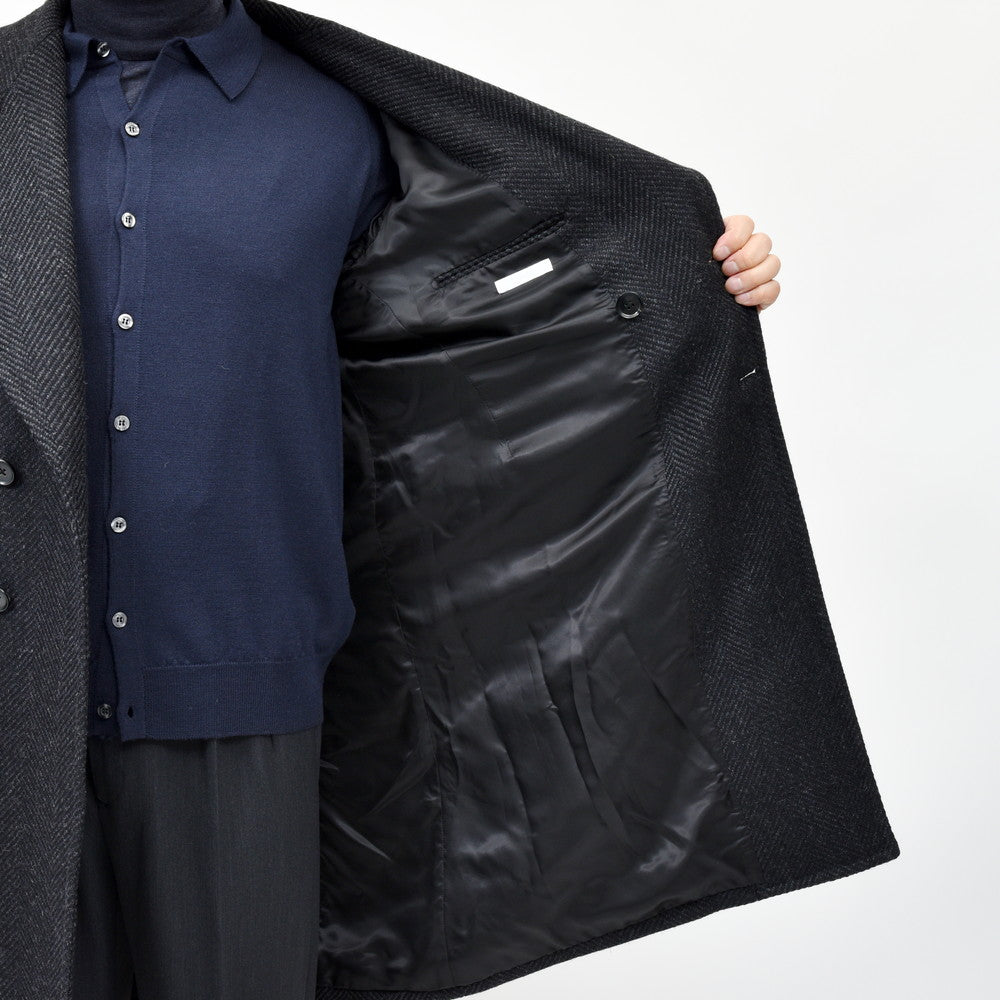 garoh(ガロウ) coat02 ウールライトツィードヘリンボーンアルスターコート