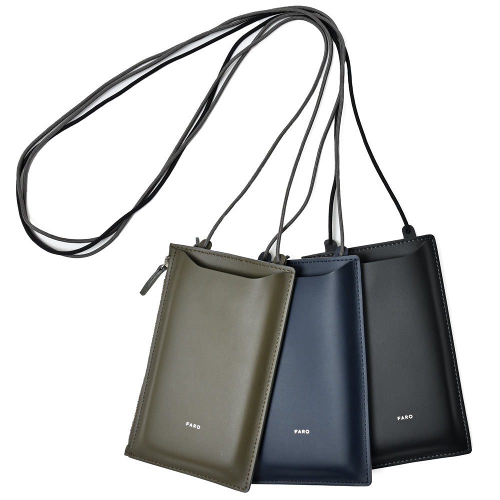 FARO(ファーロ) スムースレザースマートフォンショルダーバッグ Calma Phone Shoulder Zip/F2337G302